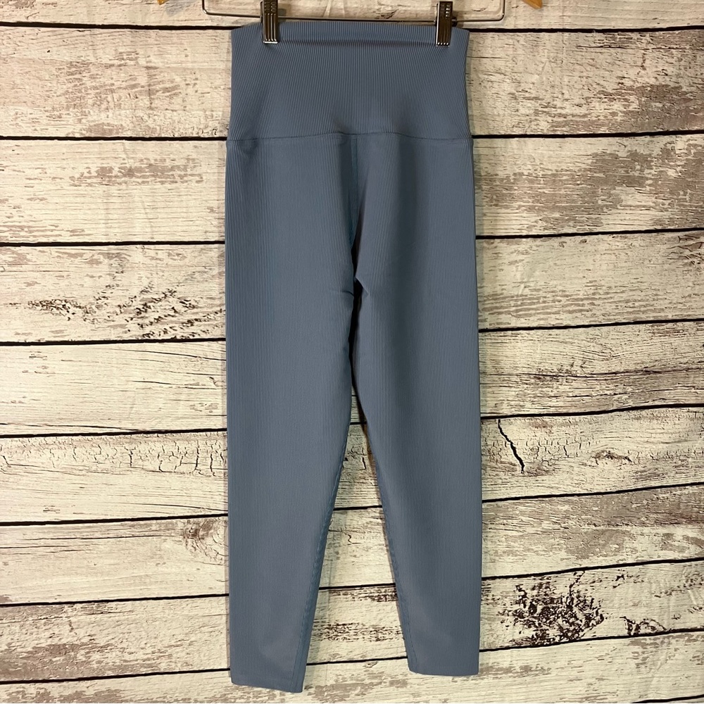 Beach Riot Ayla High Rise Ribbed Leggings in Blue - Picture 5 of 9